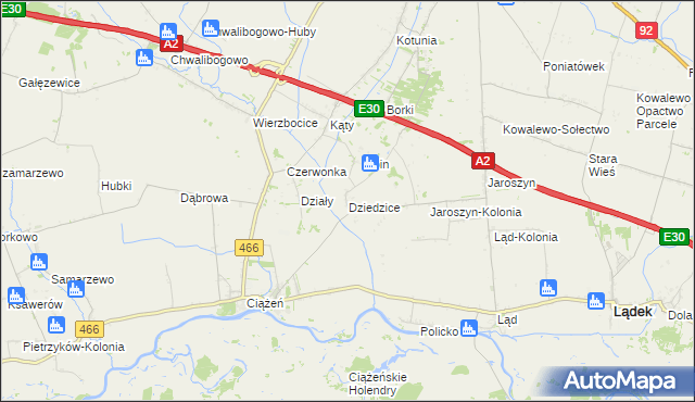 mapa Dziedzice gmina Lądek, Dziedzice gmina Lądek na mapie Targeo