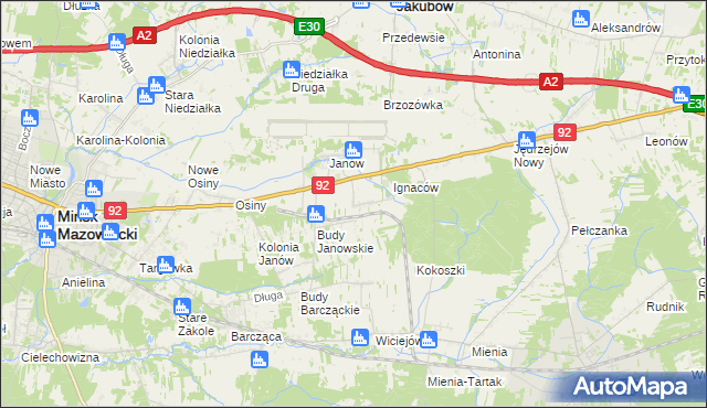 mapa Dziękowizna, Dziękowizna na mapie Targeo