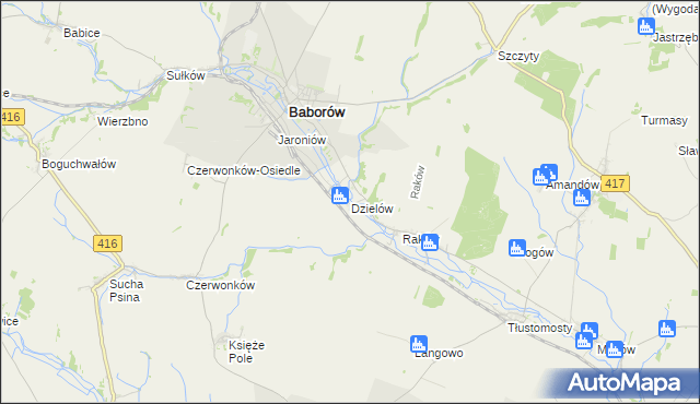 mapa Dzielów, Dzielów na mapie Targeo