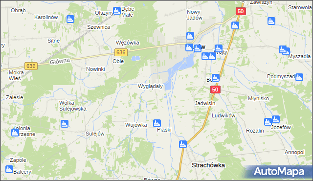 mapa Dzierżanów gmina Jadów, Dzierżanów gmina Jadów na mapie Targeo