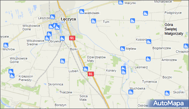 mapa Dzierzbiętów Duży, Dzierzbiętów Duży na mapie Targeo