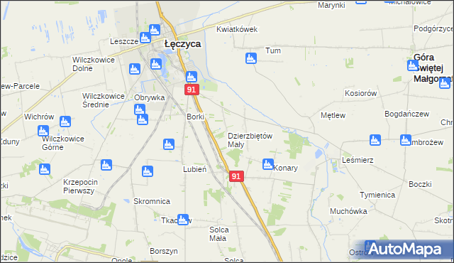 mapa Dzierzbiętów Mały, Dzierzbiętów Mały na mapie Targeo