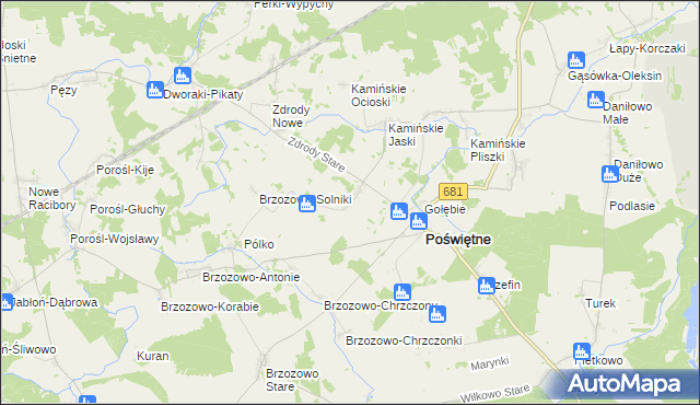 mapa Dzierżki, Dzierżki na mapie Targeo