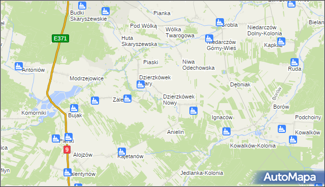 mapa Dzierzkówek Nowy, Dzierzkówek Nowy na mapie Targeo