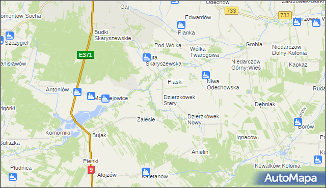 mapa Dzierzkówek Stary, Dzierzkówek Stary na mapie Targeo