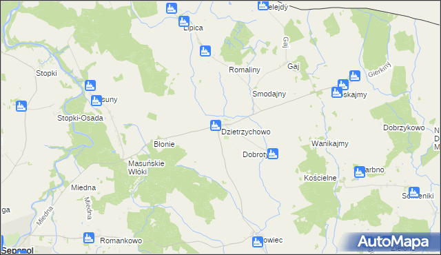 mapa Dzietrzychowo, Dzietrzychowo na mapie Targeo