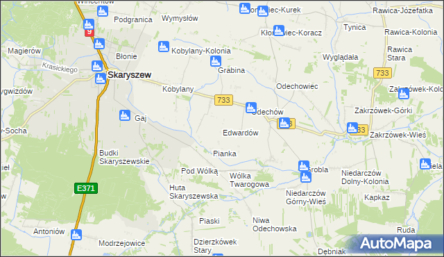 mapa Edwardów gmina Skaryszew, Edwardów gmina Skaryszew na mapie Targeo