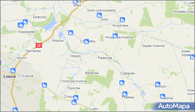 mapa Falatycze, Falatycze na mapie Targeo