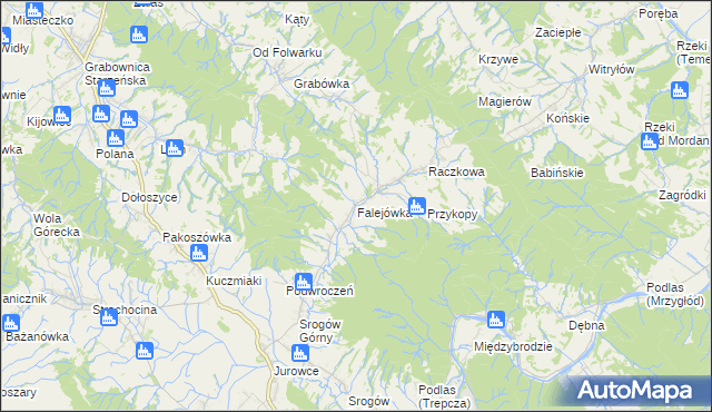 mapa Falejówka, Falejówka na mapie Targeo