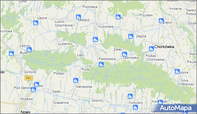 mapa Faliszówka, Faliszówka na mapie Targeo