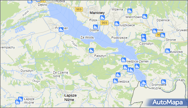 mapa Falsztyn, Falsztyn na mapie Targeo