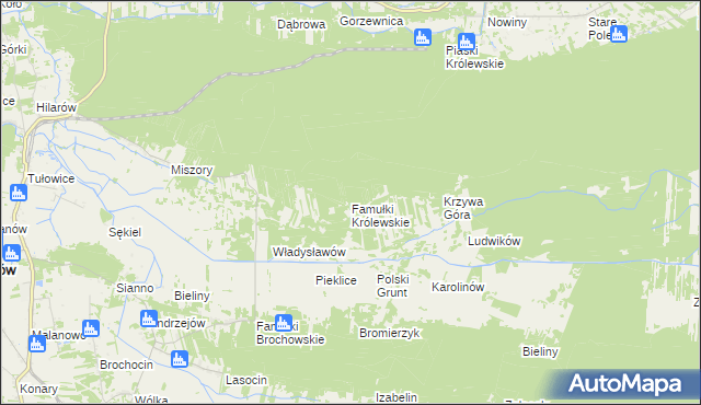 mapa Famułki Królewskie, Famułki Królewskie na mapie Targeo