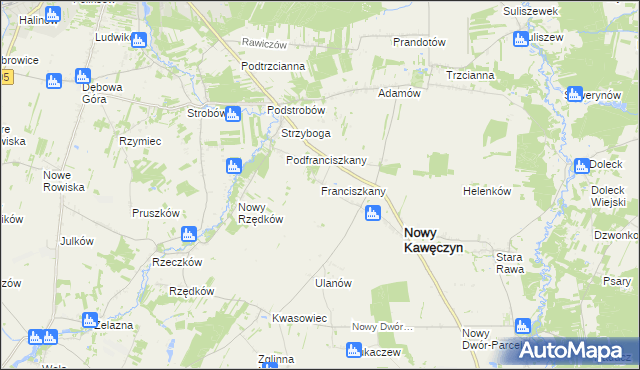 mapa Franciszkany, Franciszkany na mapie Targeo