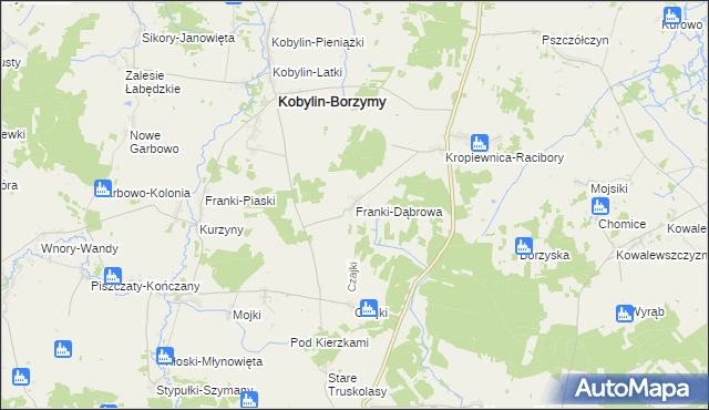 mapa Franki-Dąbrowa, Franki-Dąbrowa na mapie Targeo