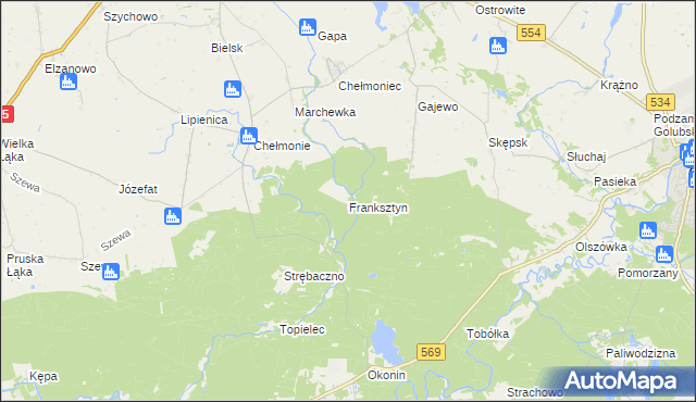 mapa Franksztyn, Franksztyn na mapie Targeo