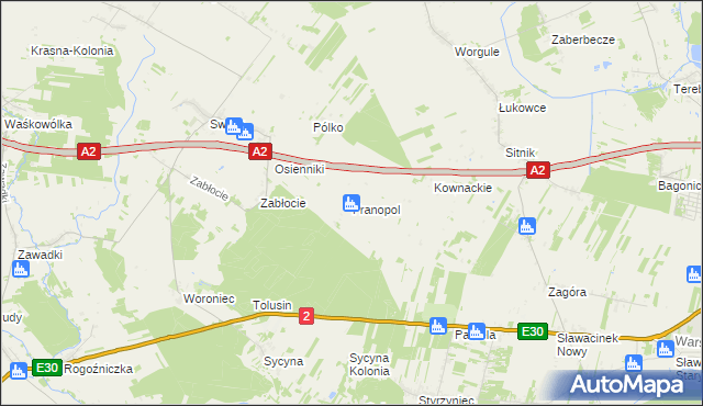 mapa Franopol gmina Biała Podlaska, Franopol gmina Biała Podlaska na mapie Targeo