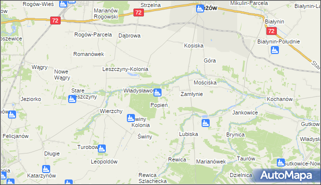 mapa Frydrychów, Frydrychów na mapie Targeo