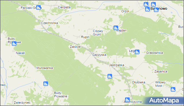 mapa Gaczyska, Gaczyska na mapie Targeo