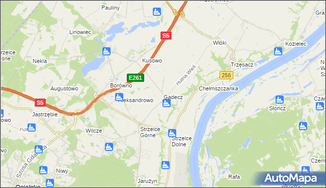 mapa Gądecz, Gądecz na mapie Targeo