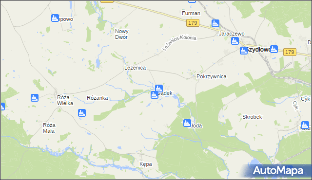 mapa Gądek, Gądek na mapie Targeo