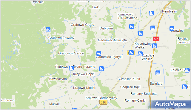 mapa Gadomiec-Jędryki, Gadomiec-Jędryki na mapie Targeo