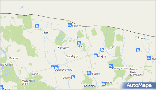 mapa Gaj gmina Sępopol, Gaj gmina Sępopol na mapie Targeo