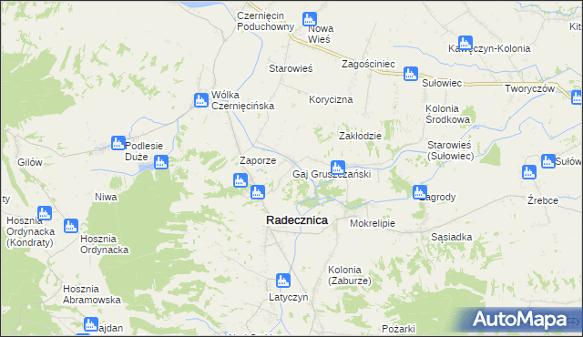 mapa Gaj Gruszczański, Gaj Gruszczański na mapie Targeo