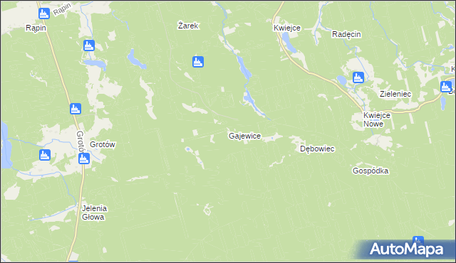 mapa Gajewice, Gajewice na mapie Targeo