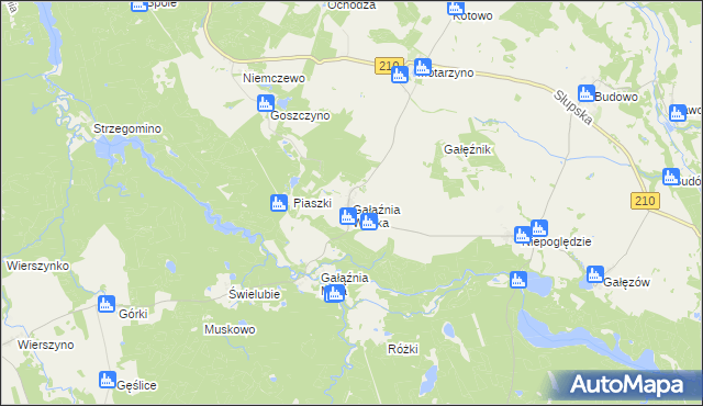 mapa Gałąźnia Wielka, Gałąźnia Wielka na mapie Targeo