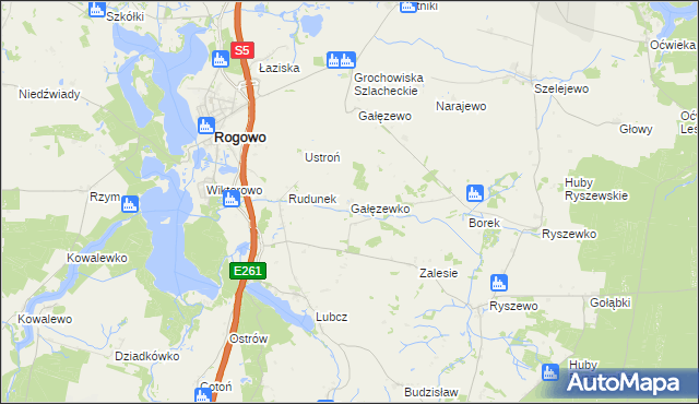 mapa Gałęzewko, Gałęzewko na mapie Targeo