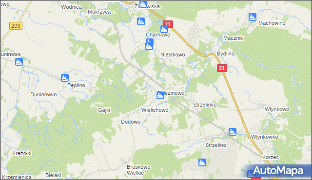 mapa Gałęzinowo, Gałęzinowo na mapie Targeo