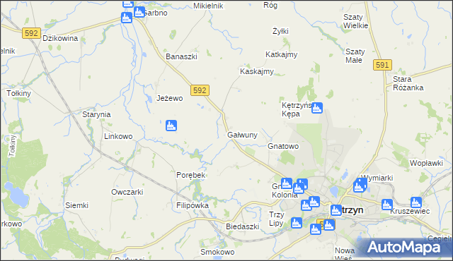 mapa Gałwuny, Gałwuny na mapie Targeo