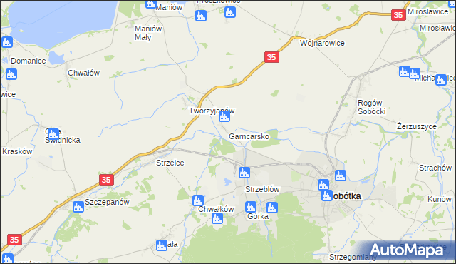 mapa Garncarsko gmina Sobótka, Garncarsko gmina Sobótka na mapie Targeo