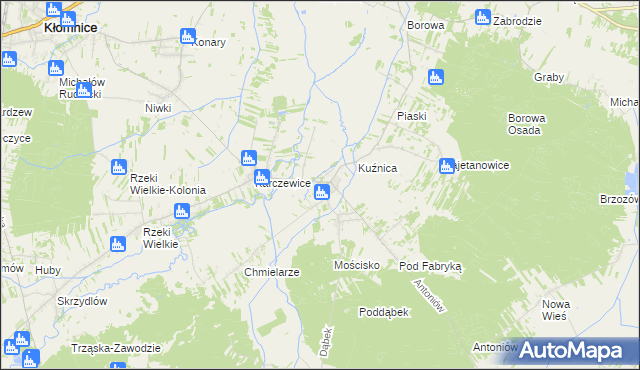 mapa Garnek gmina Kłomnice, Garnek gmina Kłomnice na mapie Targeo