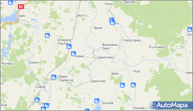 mapa Gąsiorówko, Gąsiorówko na mapie Targeo