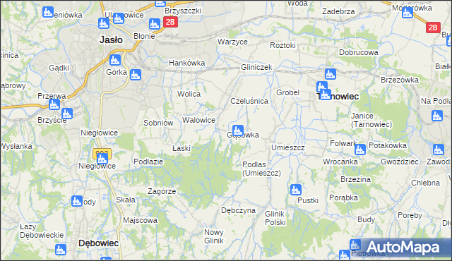 mapa Gąsówka, Gąsówka na mapie Targeo