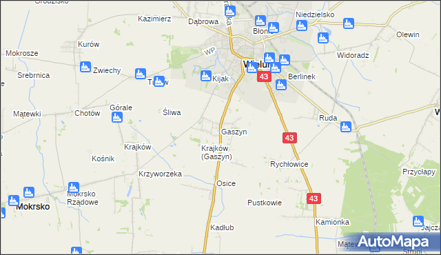 mapa Gaszyn, Gaszyn na mapie Targeo