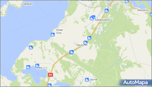 mapa Gaudynki, Gaudynki na mapie Targeo