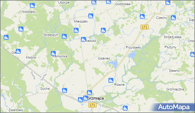 mapa Gdaniec, Gdaniec na mapie Targeo