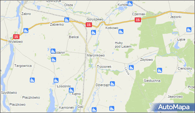 mapa Gębice gmina Mogilno, Gębice gmina Mogilno na mapie Targeo