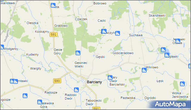 mapa Gęsiki, Gęsiki na mapie Targeo