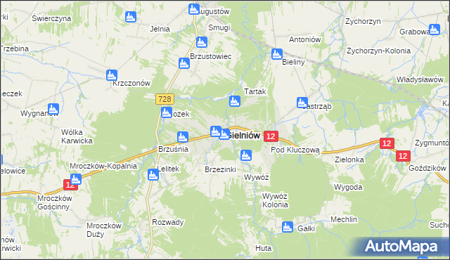 mapa Gielniów, Gielniów na mapie Targeo