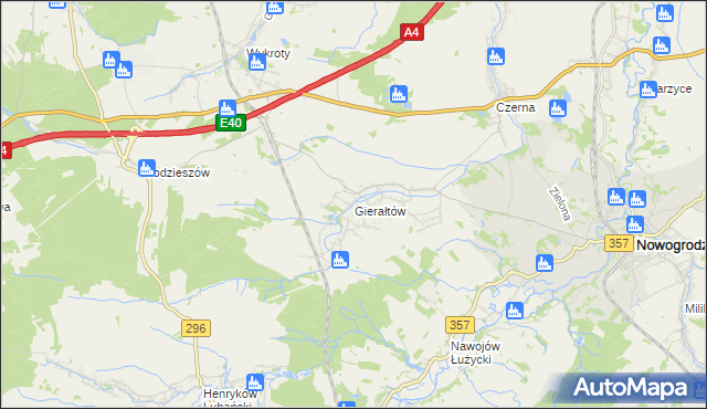 mapa Gierałtów, Gierałtów na mapie Targeo