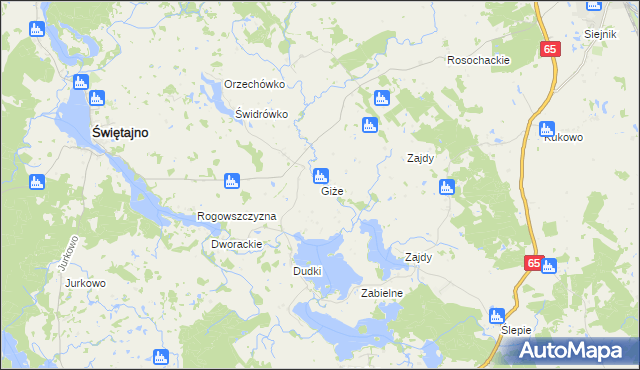 mapa Giże gmina Świętajno, Giże gmina Świętajno na mapie Targeo