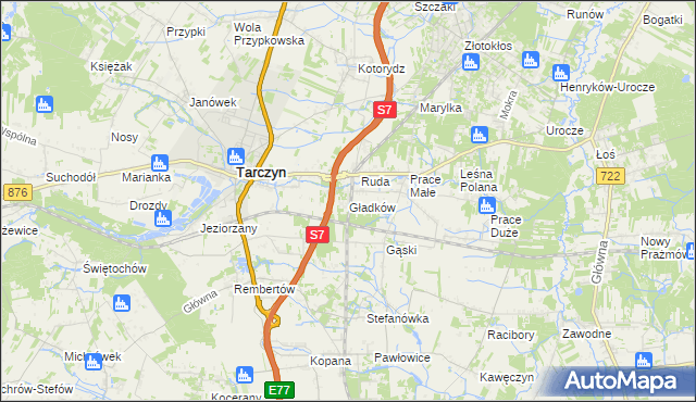 mapa Gładków, Gładków na mapie Targeo