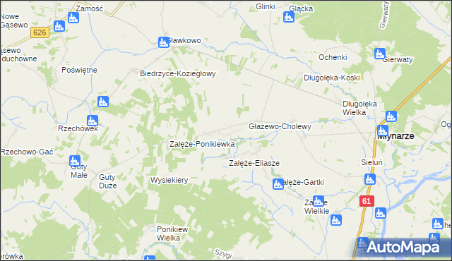 mapa Głażewo-Święszki, Głażewo-Święszki na mapie Targeo