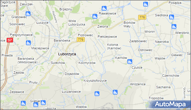 mapa Głęboka gmina Kocmyrzów-Luborzyca, Głęboka gmina Kocmyrzów-Luborzyca na mapie Targeo