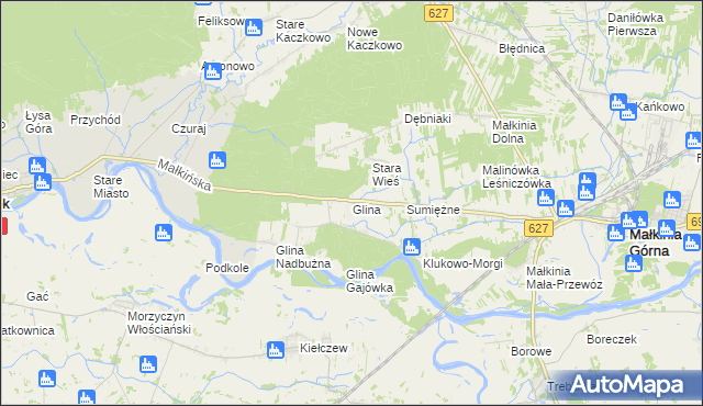 mapa Glina gmina Małkinia Górna, Glina gmina Małkinia Górna na mapie Targeo