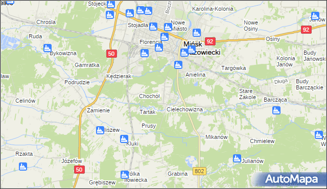 mapa Gliniak, Gliniak na mapie Targeo