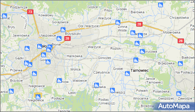 mapa Gliniczek, Gliniczek na mapie Targeo